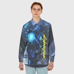 Мужская рубашка oversize 3D Cyberpunk 2077 - фото 2