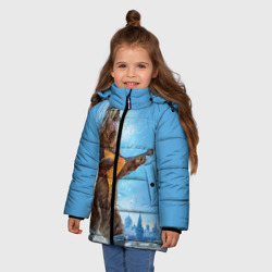 Зимняя куртка для девочек 3D Мишка с балалайкой - фото 2