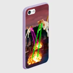 Чехол для iPhone 5/5S матовый Кошачья атака лазерами - мем авиация - фото 2