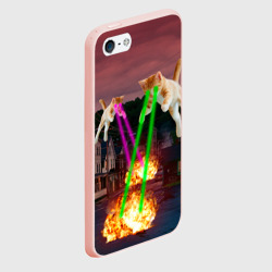Чехол для iPhone 5/5S матовый Кошачья атака лазерами - мем авиация - фото 2