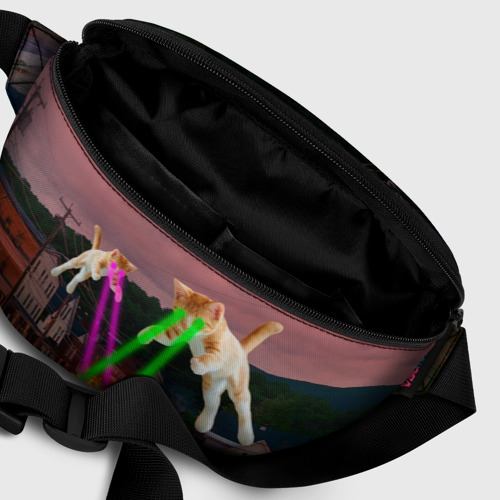 Поясная сумка 3D Кошачья атака лазерами - мем авиация - фото 7