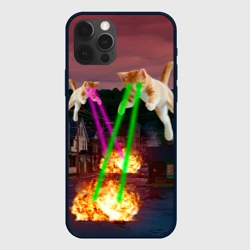 Чехол для iPhone 12 Pro Кошачья атака лазерами - мем авиация
