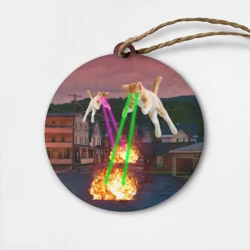 Деревянная игрушка круг Кошачья атака лазерами - мем авиация