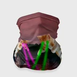 Бандана-труба 3D Кошачья атака лазерами - мем авиация