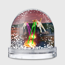 Игрушка Снежный шар Кошачья атака лазерами - мем авиация