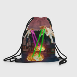 Рюкзак-мешок 3D Кошачья атака лазерами - мем авиация