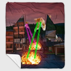 Плед с рукавами Кошачья атака лазерами - мем авиация