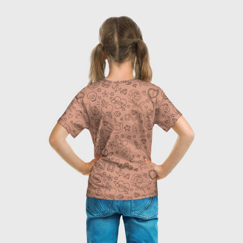 Детская футболка 3D тело в олдскул тату, цвет 3D печать - фото 6