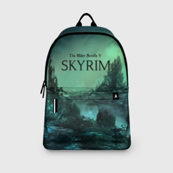 Рюкзак с принтом Skyrim для любого человека, вид спереди №3. Цвет основы: белый