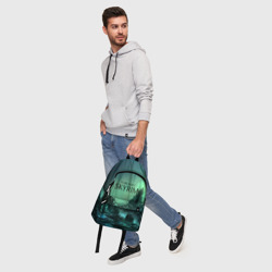 Рюкзак с принтом Skyrim для любого человека, вид спереди №5. Цвет основы: белый