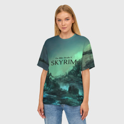 Женская футболка oversize 3D Skyrim - фото 2