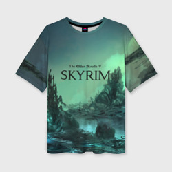 Женская футболка oversize 3D Skyrim