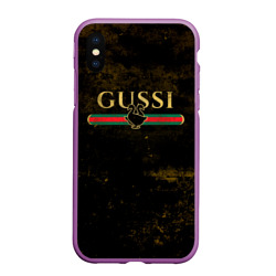 Чехол для iPhone XS Max матовый Gussi gold