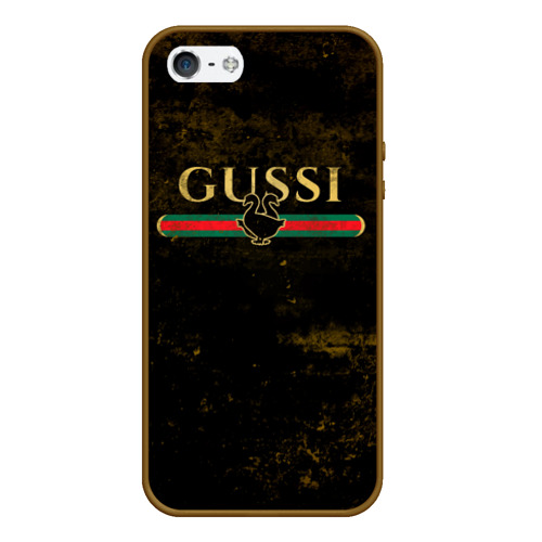 Чехол для iPhone 5/5S матовый Gussi gold, цвет коричневый