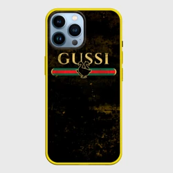 Чехол для iPhone 14 Pro Max Gussi gold