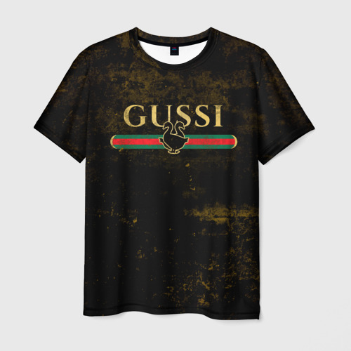 Мужская футболка с принтом Gussi gold, вид спереди №1