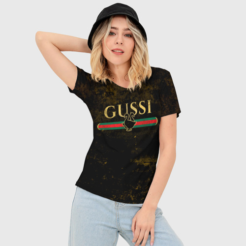 Женская футболка 3D Slim Gussi gold, цвет 3D печать - фото 3