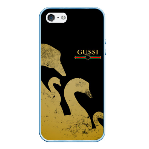 Чехол для iPhone 5/5S матовый Gussi gold, цвет голубой