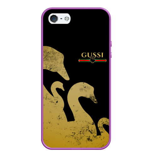 Чехол для iPhone 5/5S матовый Gussi gold, цвет фиолетовый