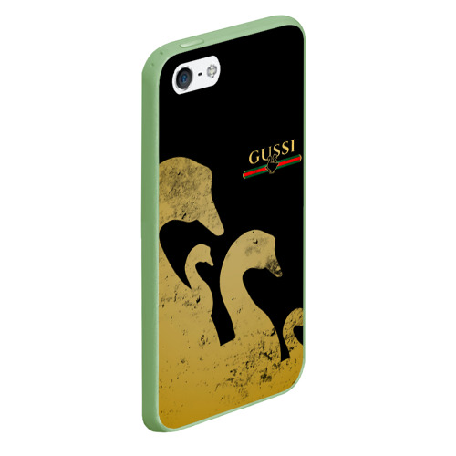 Чехол для iPhone 5/5S матовый Gussi gold, цвет салатовый - фото 3