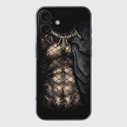 Чехол для iPhone 16 силиконовый с защитой камеры Хищник Predator обличие