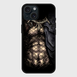 Чехол силиконовый для Apple iPhone 15 матовый Хищник Predator обличие