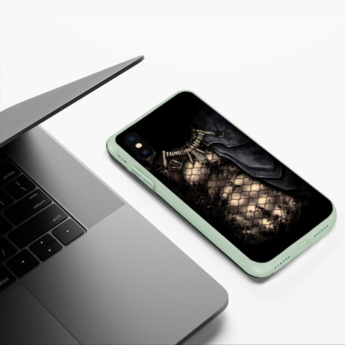 Чехол для iPhone XS Max матовый Хищник Predator обличие, цвет салатовый - фото 5