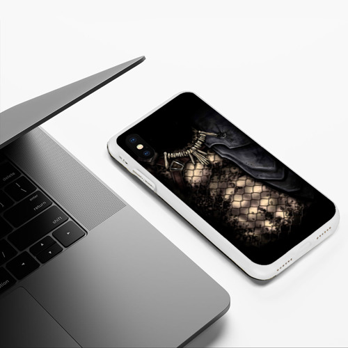 Чехол для iPhone XS Max матовый Хищник Predator обличие, цвет белый - фото 5