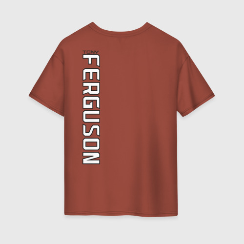 Женская футболка хлопок Oversize Tony Ferguson art, цвет кирпичный - фото 2