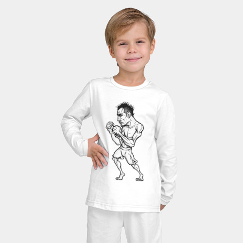Детская пижама с лонгсливом хлопок Tony Ferguson art, цвет белый - фото 3