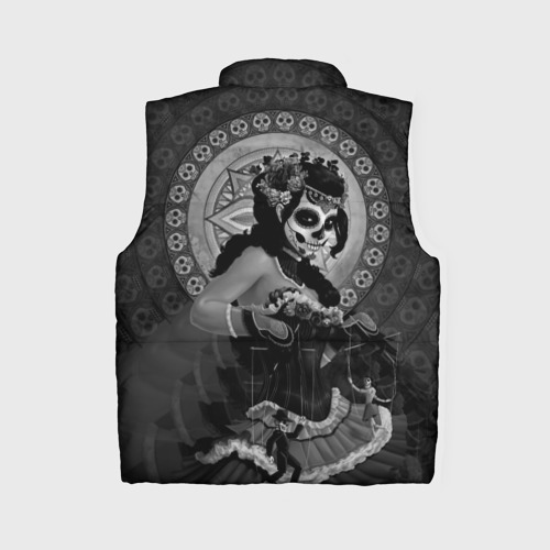 Женский жилет утепленный 3D День мёртвых, Мексика, цвет черный - фото 2