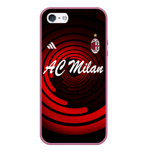 Чехол для iPhone 5/5S матовый AC Milan, цвет розовый