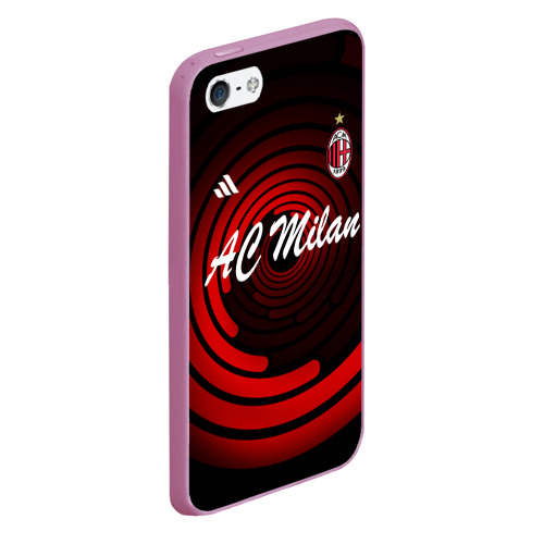 Чехол для iPhone 5/5S матовый AC Milan, цвет розовый - фото 3