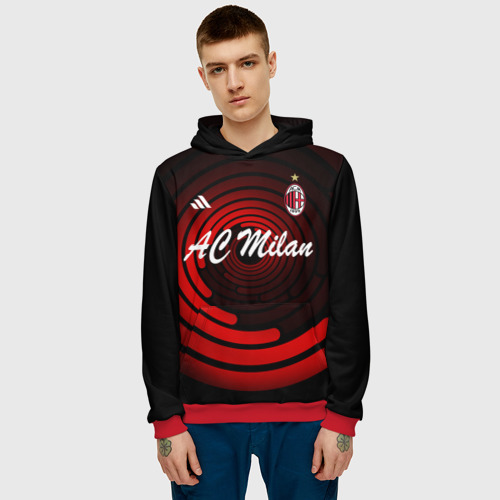 Мужская толстовка 3D AC Milan, цвет красный - фото 3