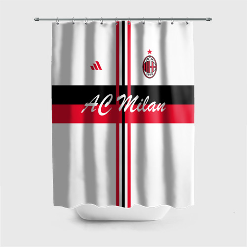 Штора для ванной с принтом AC Milan - football club, вид спереди №1