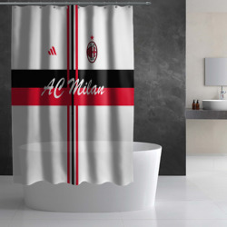 Штора с принтом AC Milan - football club для любого человека, вид спереди №3. Цвет основы: белый