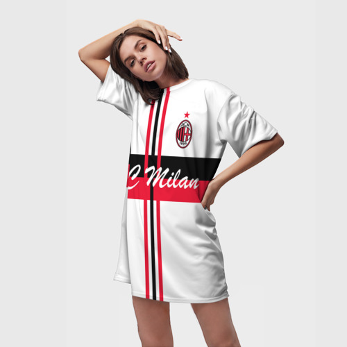 Платье-футболка 3D AC Milan, цвет 3D печать - фото 3