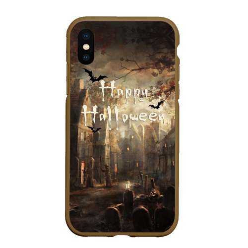 Чехол для iPhone XS Max матовый Halloween, цвет коричневый