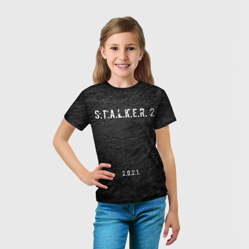 Детская футболка 3D с принтом STALKER 2, вид сбоку #3
