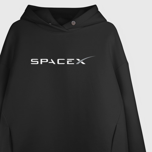 Женское худи Oversize хлопок Spacex, цвет черный - фото 3