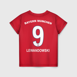 Футболка с принтом Lewandowski home 18-19 для мужчины, вид сзади №1. Цвет основы: белый