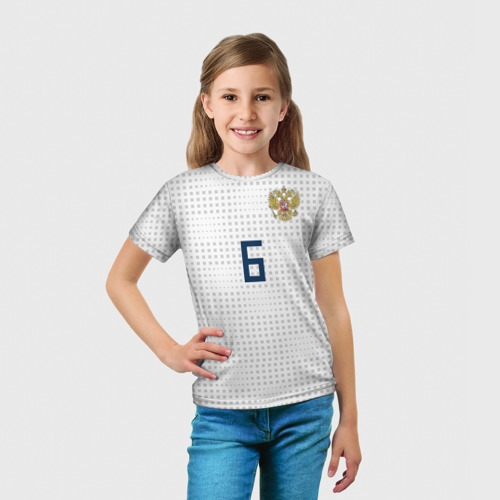 Детская футболка 3D с принтом Черышев away 2018, вид сбоку #3