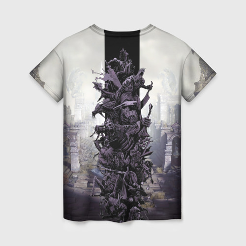Женская футболка 3D с принтом Dark Souls Boss Collaboration, вид сзади #1