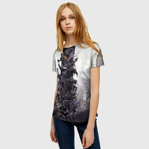 Женская футболка 3D с принтом Dark Souls Boss Collaboration, фото на моделе #1