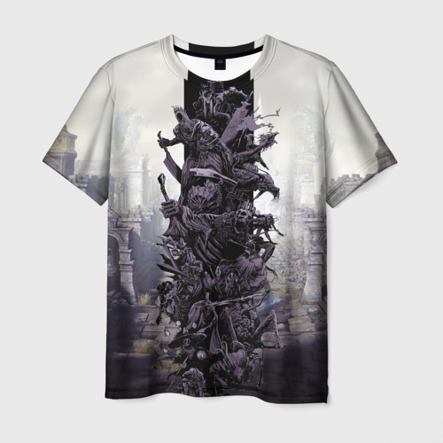 Мужская футболка с принтом Dark Souls Boss Collaboration, вид спереди №1