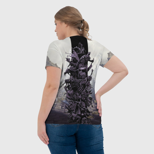 Женская футболка 3D с принтом Dark Souls Boss Collaboration, вид сзади #2