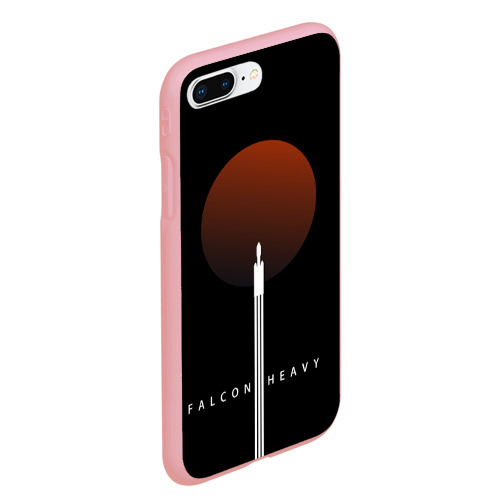 Чехол для iPhone 7Plus/8 Plus матовый с принтом Falcon Heavy, вид сбоку #3