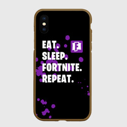 Чехол для iPhone XS Max матовый Eat Sleep Fortnite Repeat