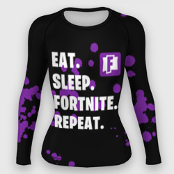 Женский рашгард 3D Eat Sleep Fortnite Repeat