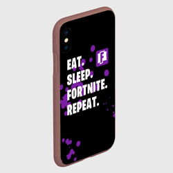 Чехол для iPhone XS Max матовый Eat Sleep Fortnite Repeat - фото 2